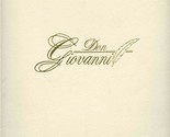 Don Giovanni Menu Milan Italy Chef Michel Atanowski  - $27.72