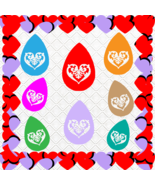 Teardrop Heart 1H-Digital Clipart-Art Clip-Gift Cards-Banner-Gift Tag-Je... - $37.30 MXN