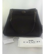 Used Coach Dark Navy Blue Pebbled Leather Turnlock Edie Womens Bag 36855 - $151.95