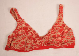 Only Hearts Bra Stretch Lace Red Beige Bralette Top S - £27.40 GBP