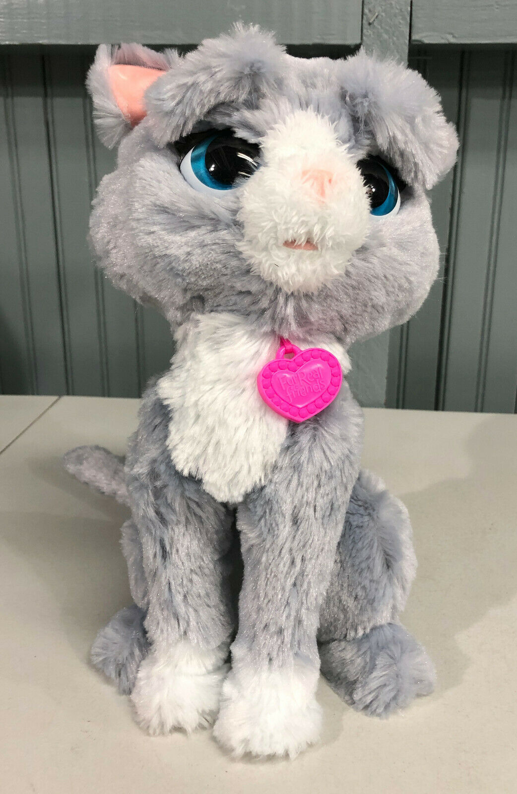 Furreal Friends Gray Animated Battery Op 12" Cat Kitten SEE VIDEO - $17.99