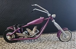 Motorcycle Chopper Purple Scrap Metal Sculpture Steel Bike Nuts and Bolts Art - £15.03 GBP