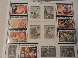 Set of 7 Disney Stamps 1980 Christmas Pinocchio from Turks &amp; Caicos Isla... - £15.77 GBP