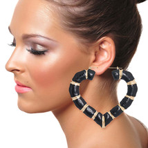 Black Heart Bamboo Hoops - $38.49