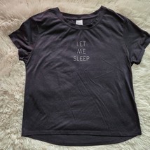 Stars Above T-Shirt PJ Top Size Large Black &quot;Let Me Sleep&quot; Spell-Out - £3.95 GBP