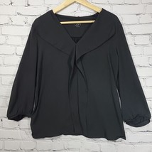 Ann Taylor Loft Blouse Womens Sz L Large Black  - $14.84