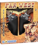NEW Gonher Dual Cowboy Classic Diecast Gun &amp; Holster Made in Spain - $39.60