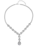 Rhinestone Crystal Silver Wedding Bridal Bridesmaids Jewelry Necklace - $10.88