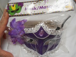 New women&#39;s purple Sexy Mardi Gra Mask glitter stones beads one size all ✨ NWT - £5.57 GBP