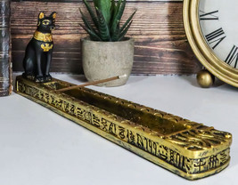 Egyptian Goddess of Protection Bastet Cat Deity Hieroglyphic Incense Holder - £15.72 GBP