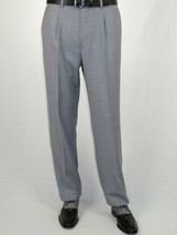 Mens MANTONI Pleated Dress Pants 100% Wool Super 140&#39;s Classic Fit 46306... - £39.62 GBP