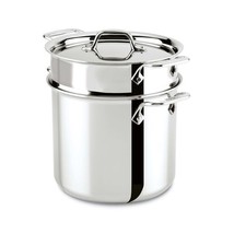 All-Clad D3 Tri-Ply Stainless-Steel 7-Qt Pasta Pentola w/Lid and Insert - £131.44 GBP