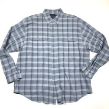 Indigo Palms Tommy Bahama Men&#39;s XL Blue Checker Plaid Button Up Shirt EUC - $22.43
