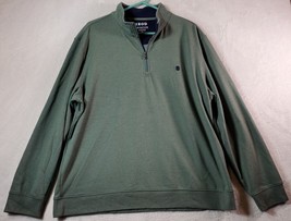 IZOD Sweatshirt Mens Size 2XL Green Polyester Long Raglan Sleeve Logo 1/4 Zip - £12.98 GBP