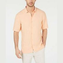 Alfani Mens Lagoon Linen Blend Shirt, - Peachy Keen Size XXL - £20.56 GBP