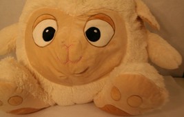 EXTRA-LARGE Hug & Luv Off-white/cream Sheep Lamb Bed Back Pillow Plush 25"x23" - $124.95