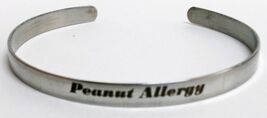Medical Peanut Allergy 1/5" X 6" Silver Aluminum Bracelet, Free Shipping. - $12.95