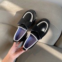 Spring Autumn Women Flats Real Leather Slip On Simple Shoes Bow-Tie Loafers Conc - £97.08 GBP