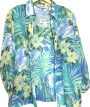 Vtg Tropical Button Up Shirt &amp; Tank Top Womens PM Petite M Brownstone St... - $14.33