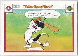 N) 1990 Upper Deck Looney Tunes Comic Ball Card #205/208 Father Knows Worst - £1.55 GBP
