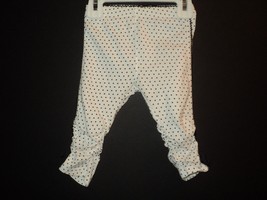 NEW Taille O Infant Girls 9 Months Pants / Leggings White With Black Pol... - $9.53