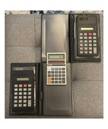 3 Calculator Lot Small Casio 2 General Calculators Black Folding Cases T... - $14.03