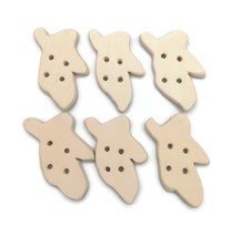 6Pc Blank Halloween Buttons Ghost Shaped, Handmade Ceramic Bisque Ready To Paint - $14.16