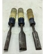 Lot Of 3 Vintage Sears Craftsman Wood Chisels USA WF  36804 36822 36824 - $17.99