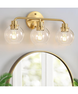 Bathroom Light Fixtures Gold Vanity 3 Light Wall Sconces Lighting Brushed Brass  - $80.23