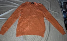 Polo Ralph Lauren 100% Cashmere Cable Knit Crewneck Sweater Orange Cream... - $63.05