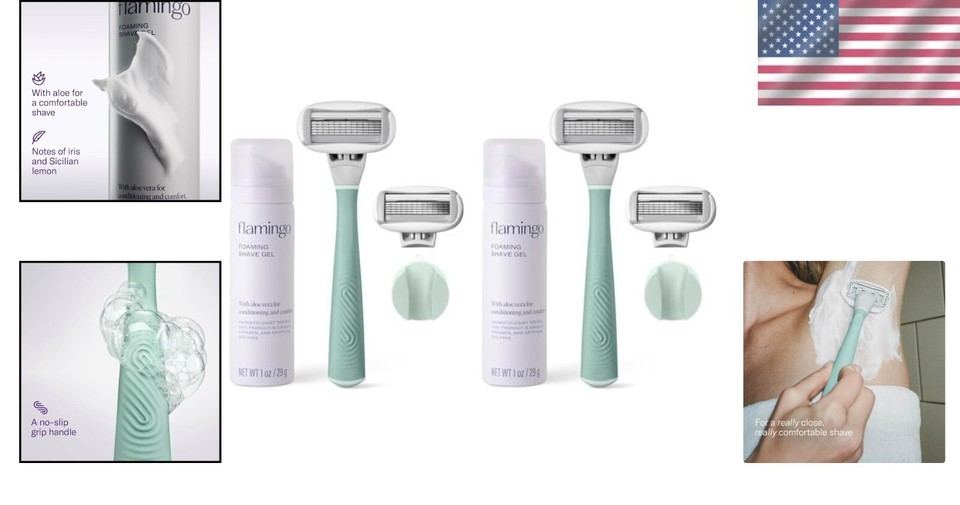 Luxury Women’s Shaving Set: 5-Blade Razor with Foaming Gel & Shower Holder Item image 2