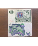 Banconota Svezia 10 corone rara vecchia cartamoneta da collezione 1981 - $6.92 CAD