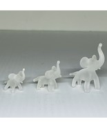 Elephant Family Figurines Miniature Satin Frosted Glass Vintage Set of 3... - £23.65 GBP