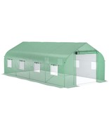 Outsunny 20x10x7 Walk-in Tunnel Greenhouse, Mesh Door, 8 Windows, Green - $356.70 CAD