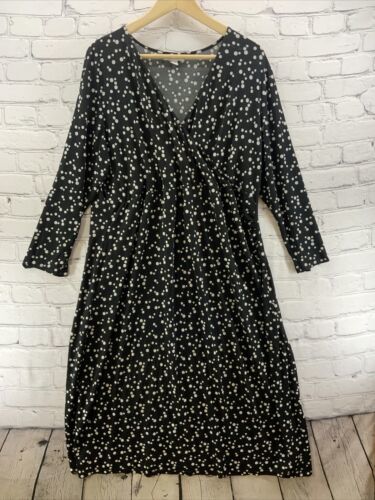 Primary image for Liz Lange Maternity Dress Womens Sz XXL Black White Polka Dots Surplice 