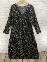 Liz Lange Maternity Dress Womens Sz XXL Black White Polka Dots Surplice  - £11.60 GBP