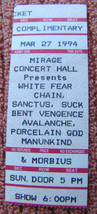 Sanctus / White Fear Chain  Ticket Stub Minneapolis St. Paul 3/27/1994 - £9.22 GBP