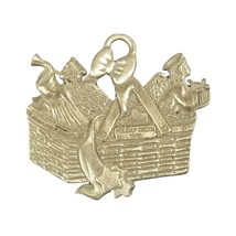 Longaberger Basket Ornament Christmas 1996 Holiday Cheer Commemorative Pewter - £15.13 GBP