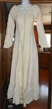 Gunne Sax Corset Dress Cream Lace Long Sleeve Sz 7 Prairie Wedding Boho ... - $193.05