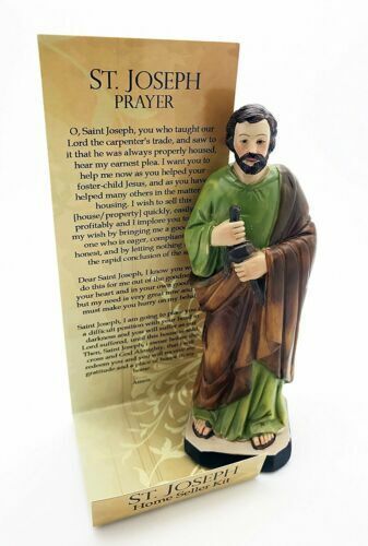 Catholic Saint Joseph Figurine Home Seller Kit With Prayer Card In Blist... - $15.99