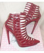 First Love By Penny Loves Kenny whisper red cage sandals Size 6.5 new - $1,232.67 MXN