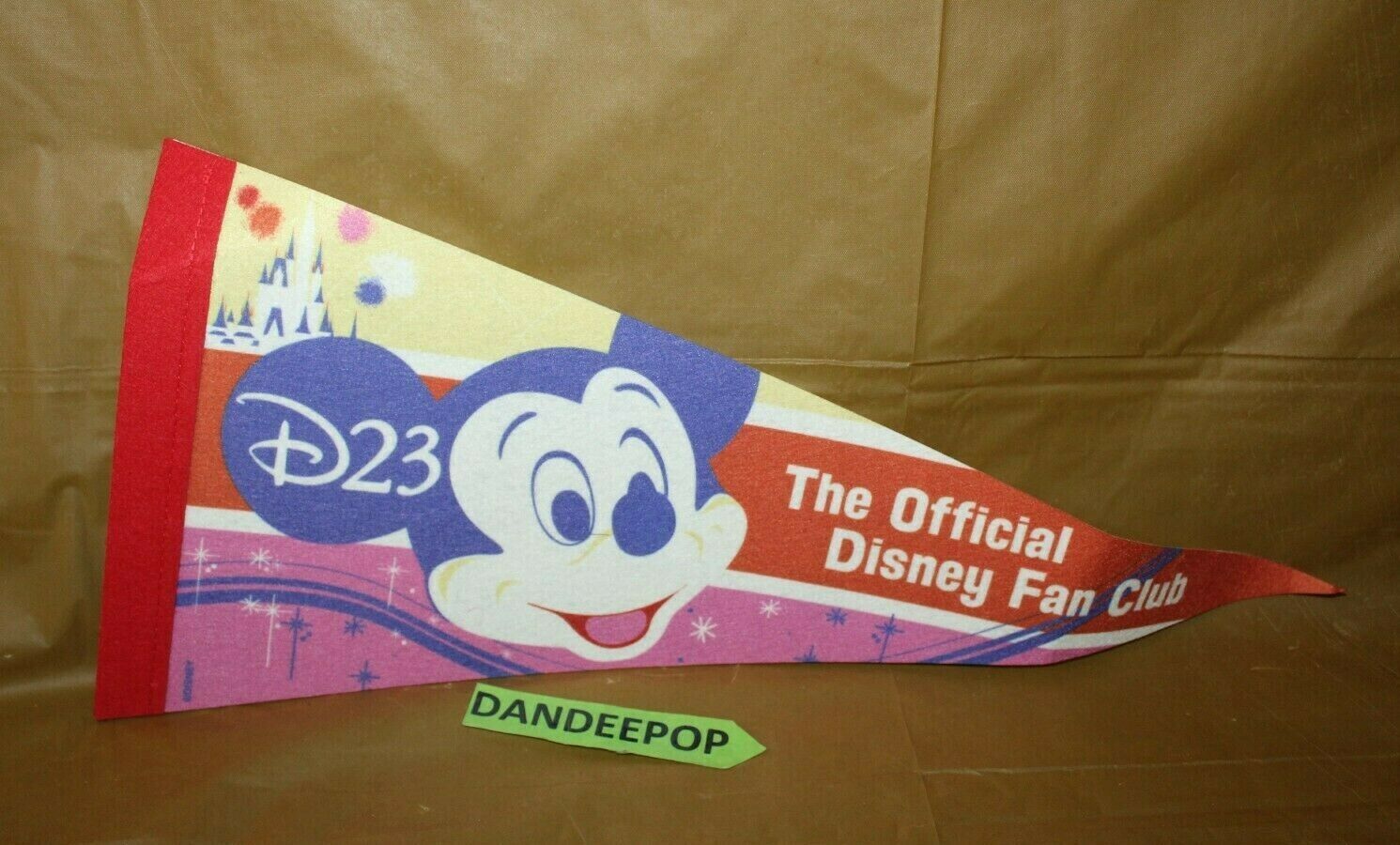Walt Disney World D23 Fan Club Membership 50 Years Pennant Micky Mouse  - $19.79