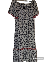 SHEIN Curve Short Sleeve Dress Women’s Plus Size 1X White W/ Small Black Flowers - £13.22 GBP