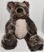 Pier 1 One Imports Teddy Bear Brown Grey Plush Soft Stuffed Plaid Ears 13&quot; - $17.52 CAD