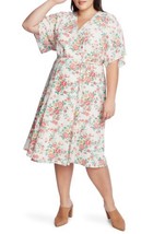 MSRP $129 Plus Size Women&#39;s 1.state Ikat Bouquet Wrap Dress Size 14W - £50.26 GBP