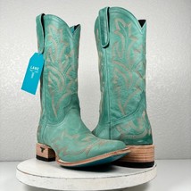 NEW Lane Saratoga Turquoise Cowboy Boots Womens 11 Leather Western Square Toe - £174.99 GBP