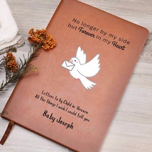 Customizable vegan Leather Journal| Miscarriage gift|Baby loss gift journal - $49.16