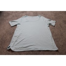 Talbots Tee Light Blue T-Shirt Size 1X Plus 100% Cotton Women&#39;s Shirt Short Slv - £17.08 GBP