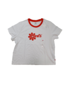 Levi&#39;s Jordie Graphic Flower Print Cotton T-Shirt White Size Large - £15.25 GBP