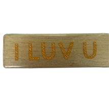 I LUV U you Love Word Hampton Art G Wood Mount Rubber Stamp 2011 Katie &amp; Co - £2.33 GBP